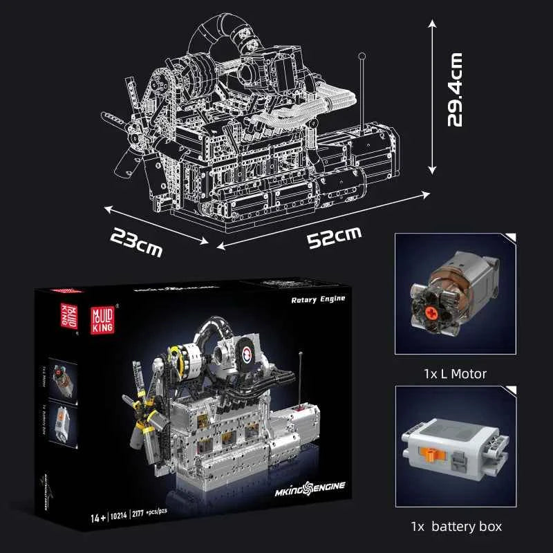 Mould King 10214 Motorized Rotary Piston Engine Building Set - Limetastore