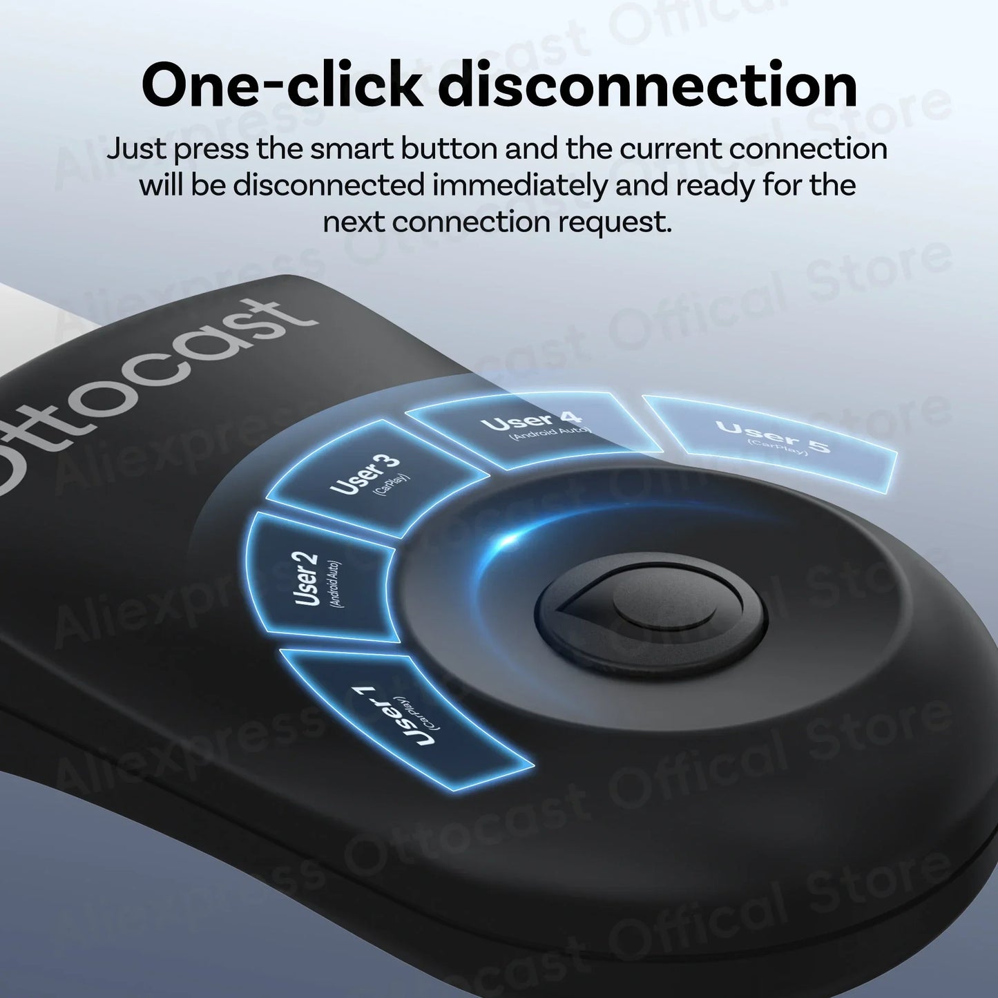 OTTOCAST Mini Wireless CarPlay & Android Auto Adapter