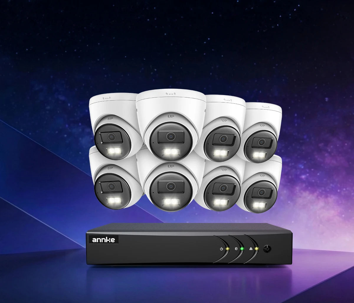 ANNKE 3K CCTV System | 5‑in‑1 8CH DVR, 5MP Dome Cameras, Color Night Vision