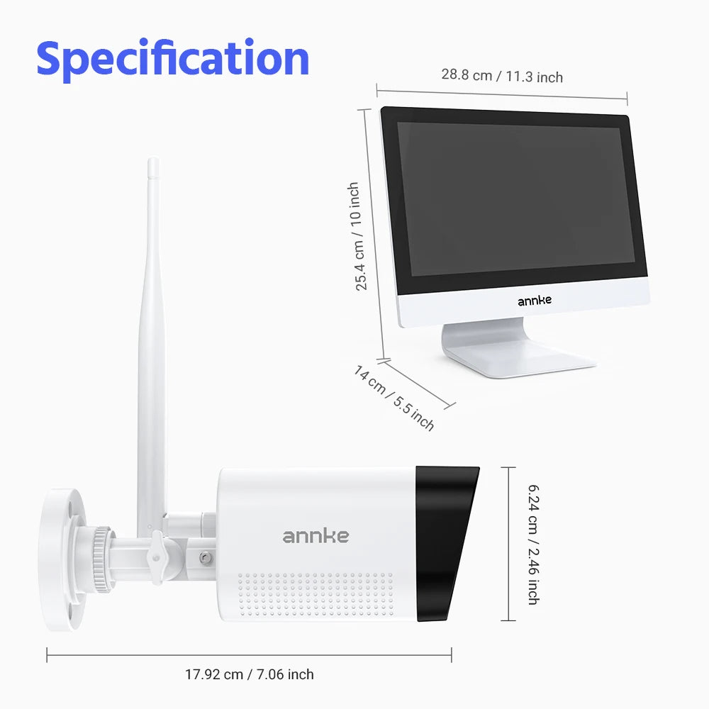 ANNKE 8MP 4K Wireless CCTV System | 10CH NVR, Dual‑Band WiFi, Two‑Way Audio, IR Night Vision
