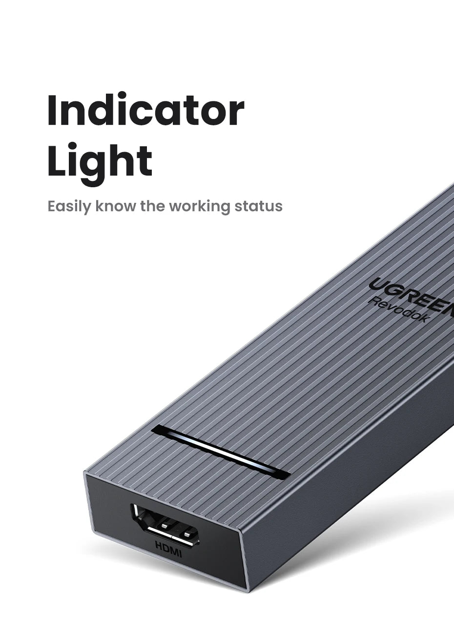 UGREEN USB‑C Hub with 4K60Hz HDMI, 10Gbps USB 3.2, PD100W, USB‑A/C Data Ports