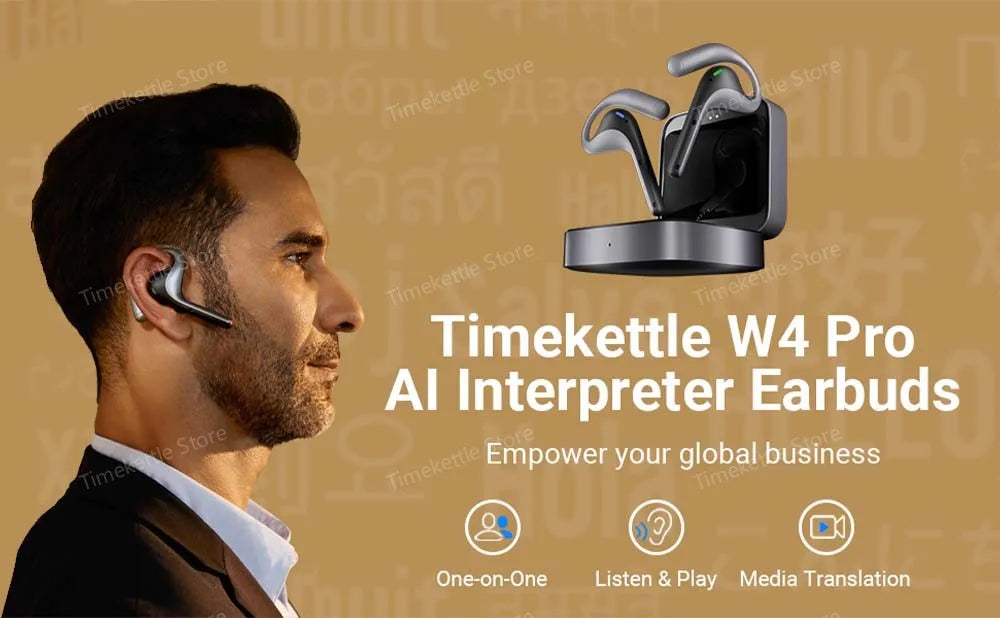 Timekettle W4 Pro AI Translator Earbuds 40 Languages Bidirectional