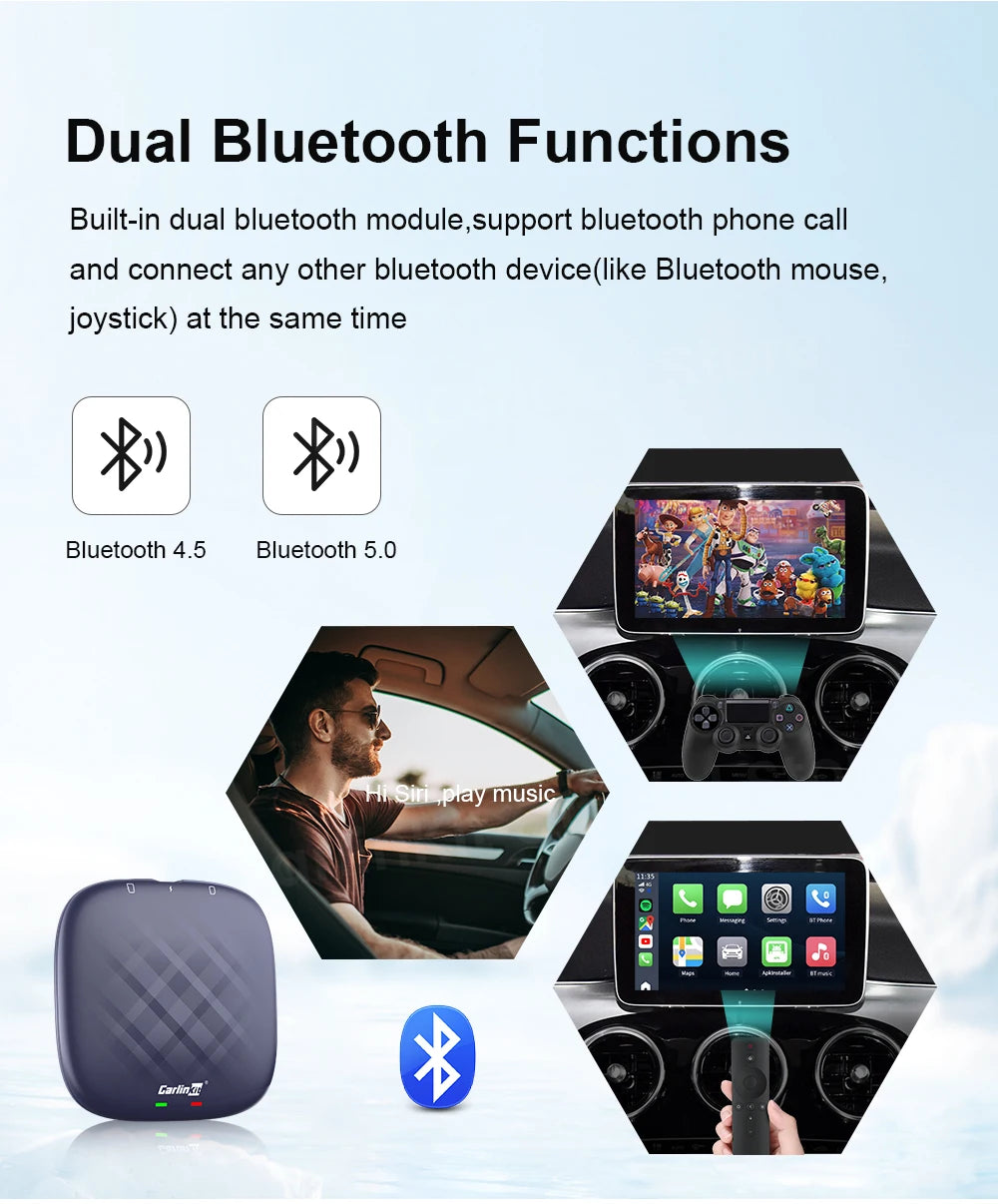 CarlinKit Tbox‑Ultra Android 15 8+128GB Wireless CarPlay AI Box