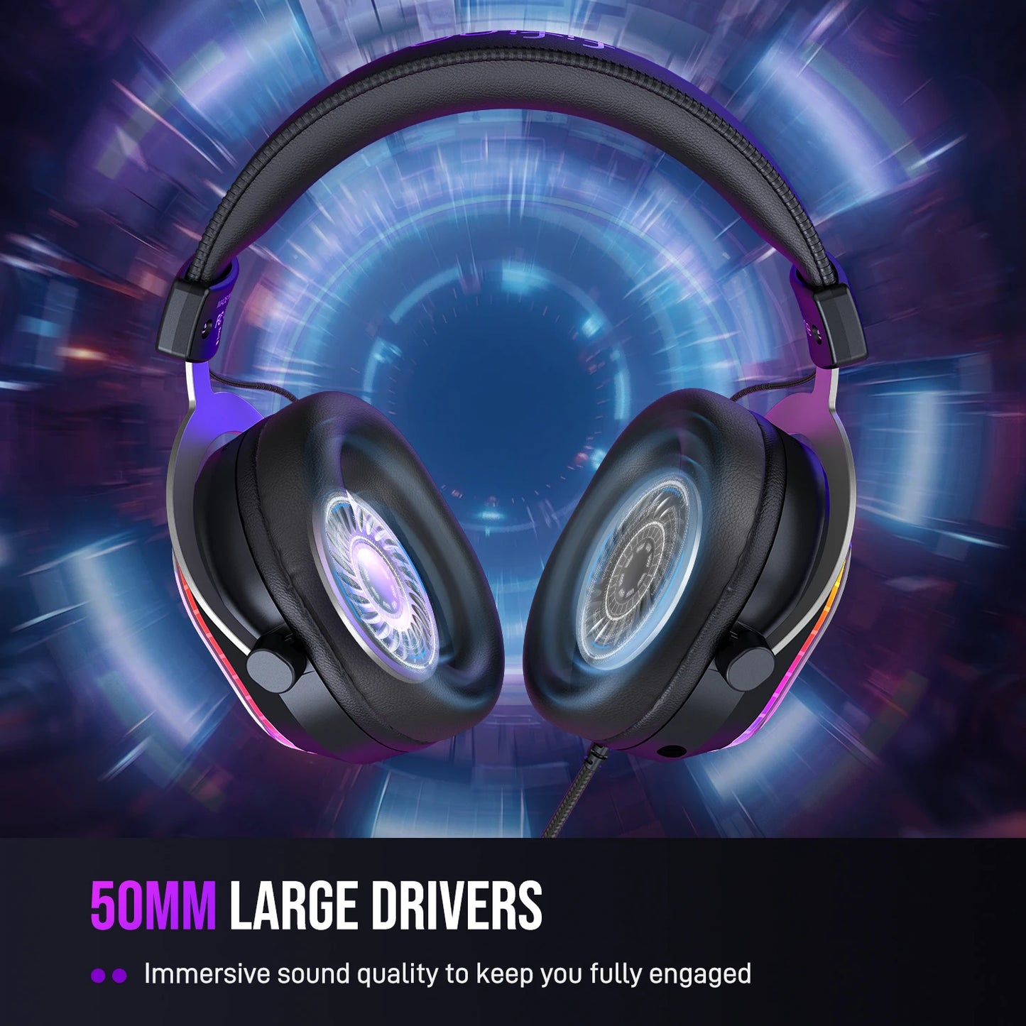 FIFINE H13 RGB Gaming Headset | 7.1 Surround Sound & Dual Sound Card