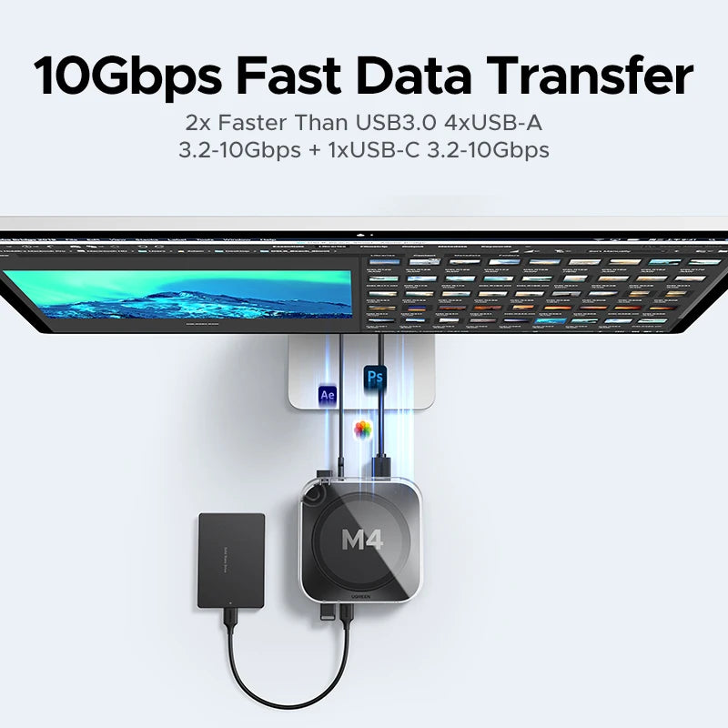 UGREEN Mac Mini Docking Station with 4K240Hz DisplayPort, M.2 NVMe SSD Slot