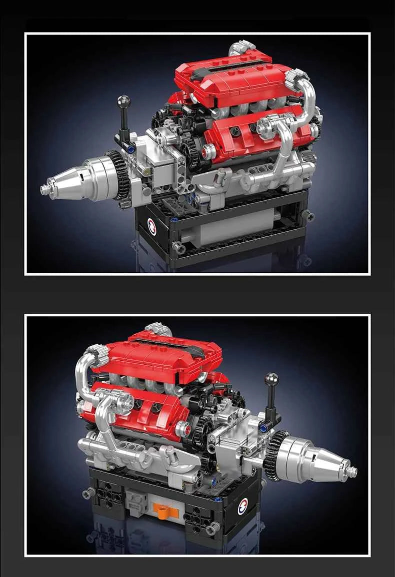 Mould King 10204 Motorized FE Sports Car V8 Engine Building Set - Limetastore
