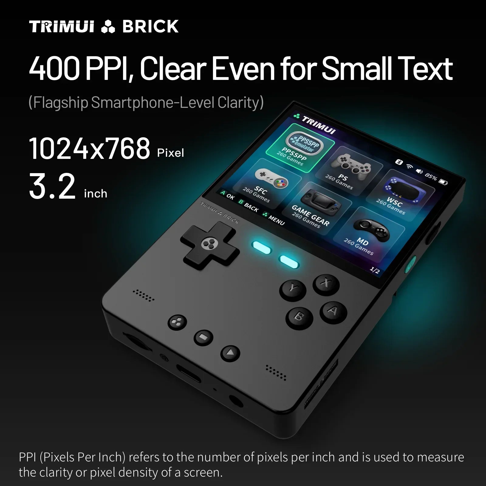 AMPOWN Trimui BRICK Portable Retro Handheld Game Players 3.2'' IPS Screen Emulator Video Games Consoles Linux System Allwinner - Limetastore
