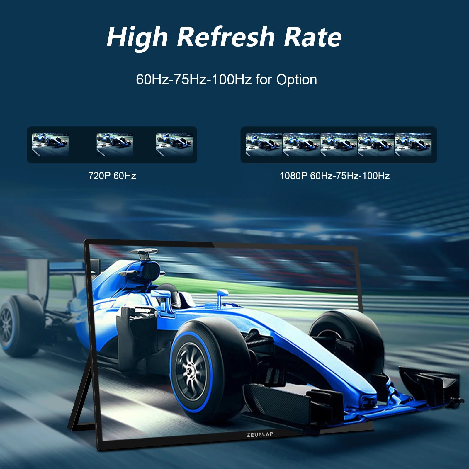 ZEUSLAP 18,5" prenosni monitor na dotik | 100 Hz, 100 % sRGB, s stojalom