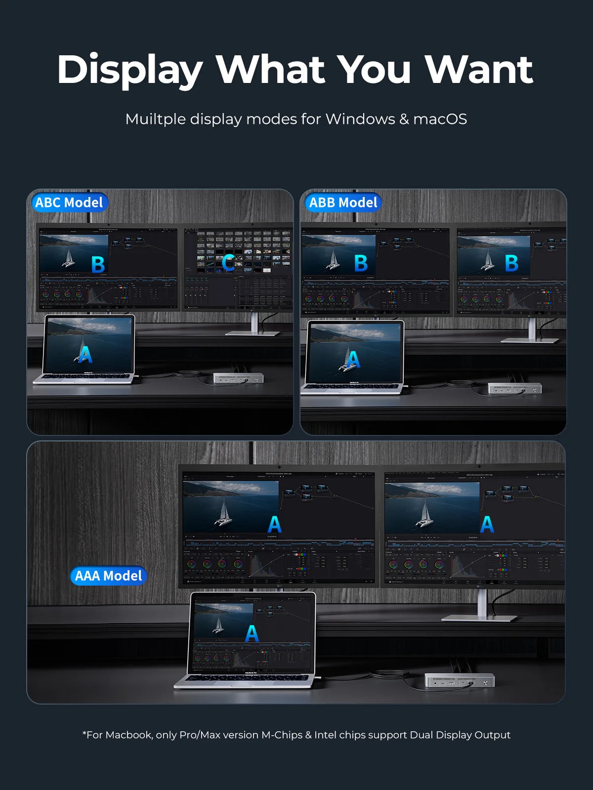 ORICO Thunderbolt 4 USB‑C Docking Station with 8K30Hz HDMI, USB 3.2 Gen2 Hub & Type‑C Splitter