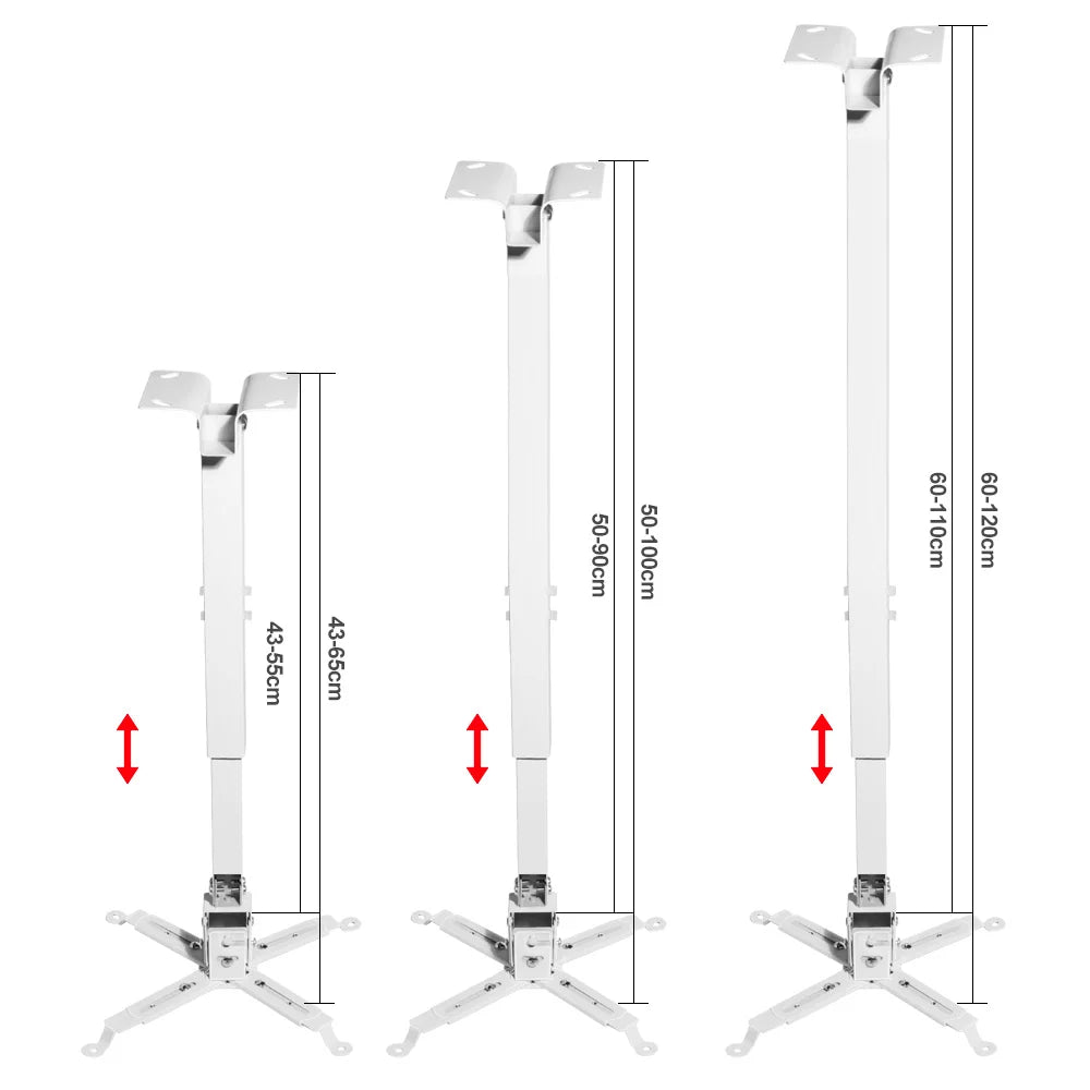 Univerzalni nastavljiv nosilec za projektor – 65cm / 100cm / 120cm teleskopski stropni in stenski obešalnik za ThundeaL