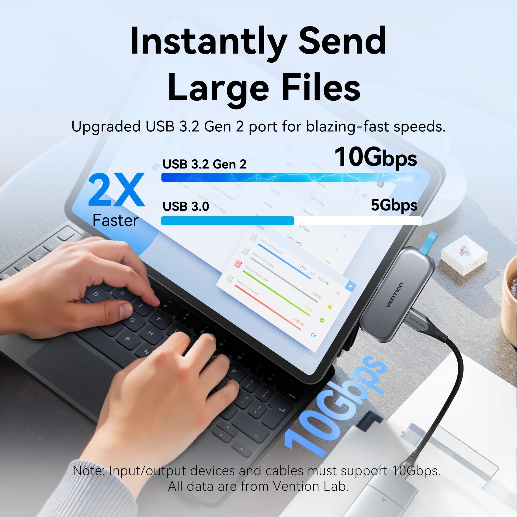 Vention USB‑C 4‑in‑1 Hub | USB 3.2 Gen2, 4K60Hz HDMI, PD 100W Portable Docking Station