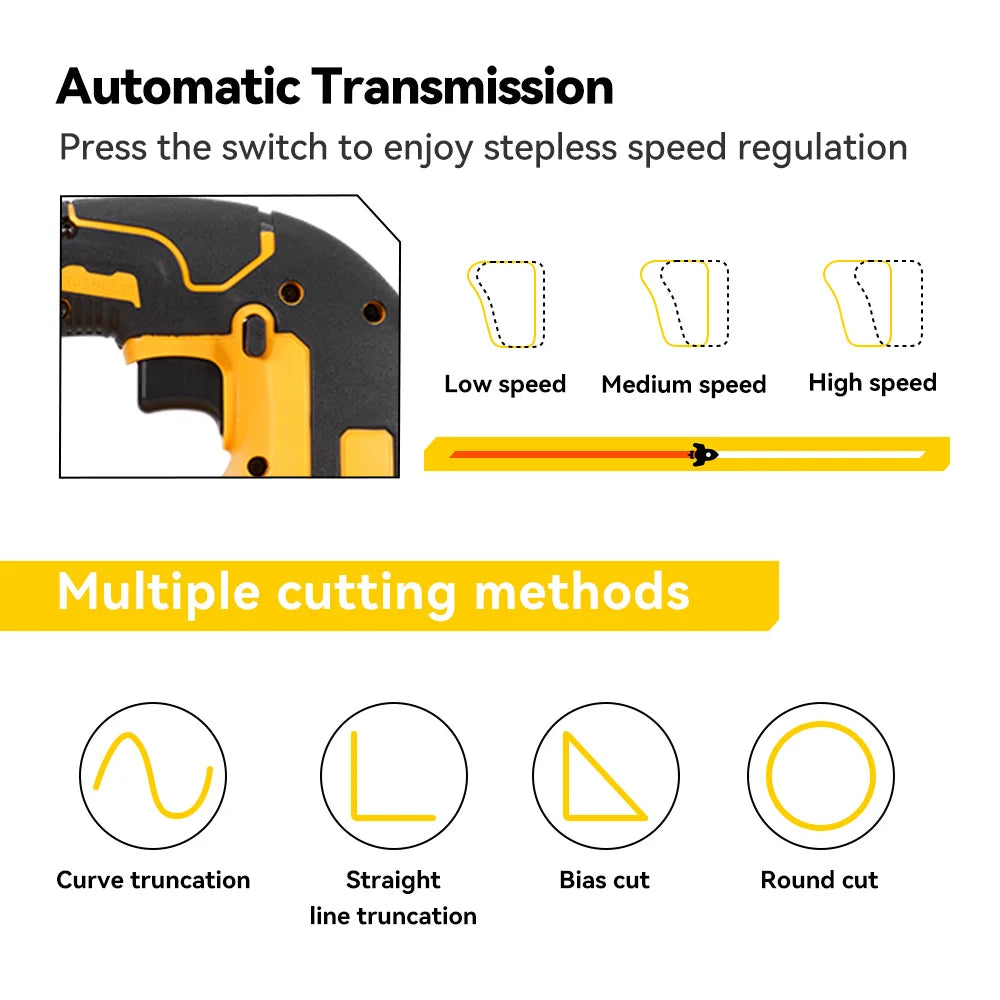 MELLWIN 3500RPM Cordless Electric JigSaw 31 Blade Wireless Curve Saw Multi-function Woodworking Tool For Makita 18V Battery Pin - Limetastore
