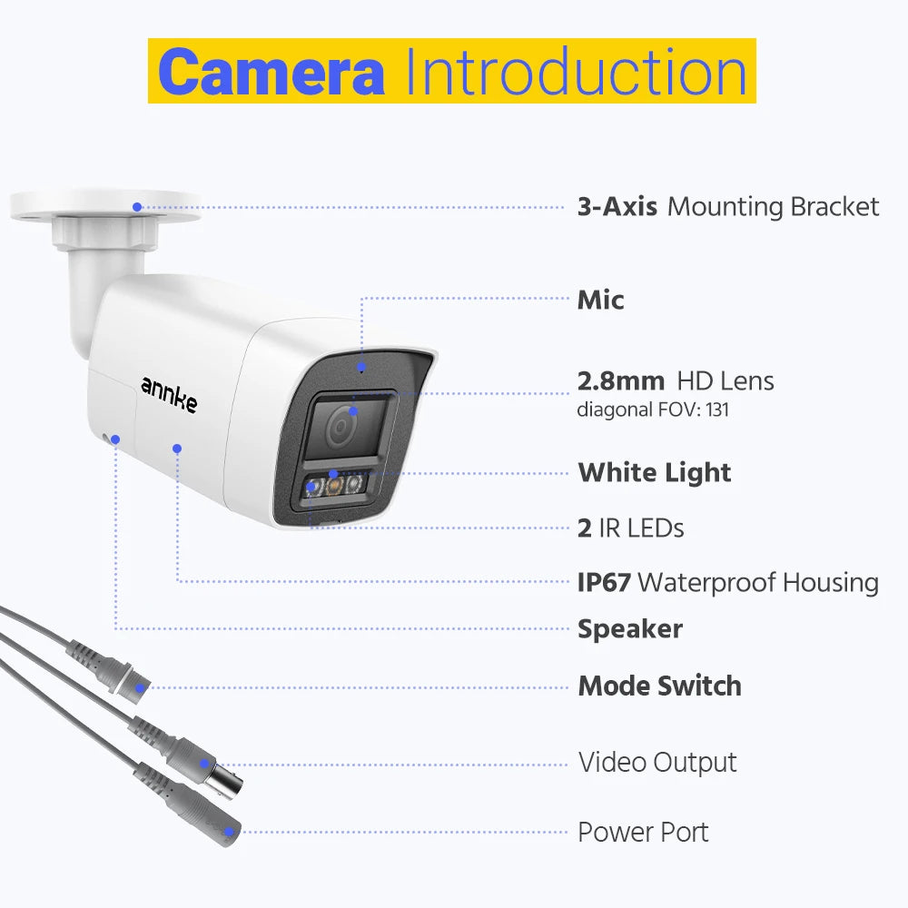 ANNKE 3K 5‑in‑1 8CH DVR System | 5MP Cameras, Two‑Way Audio, Color Night Vision