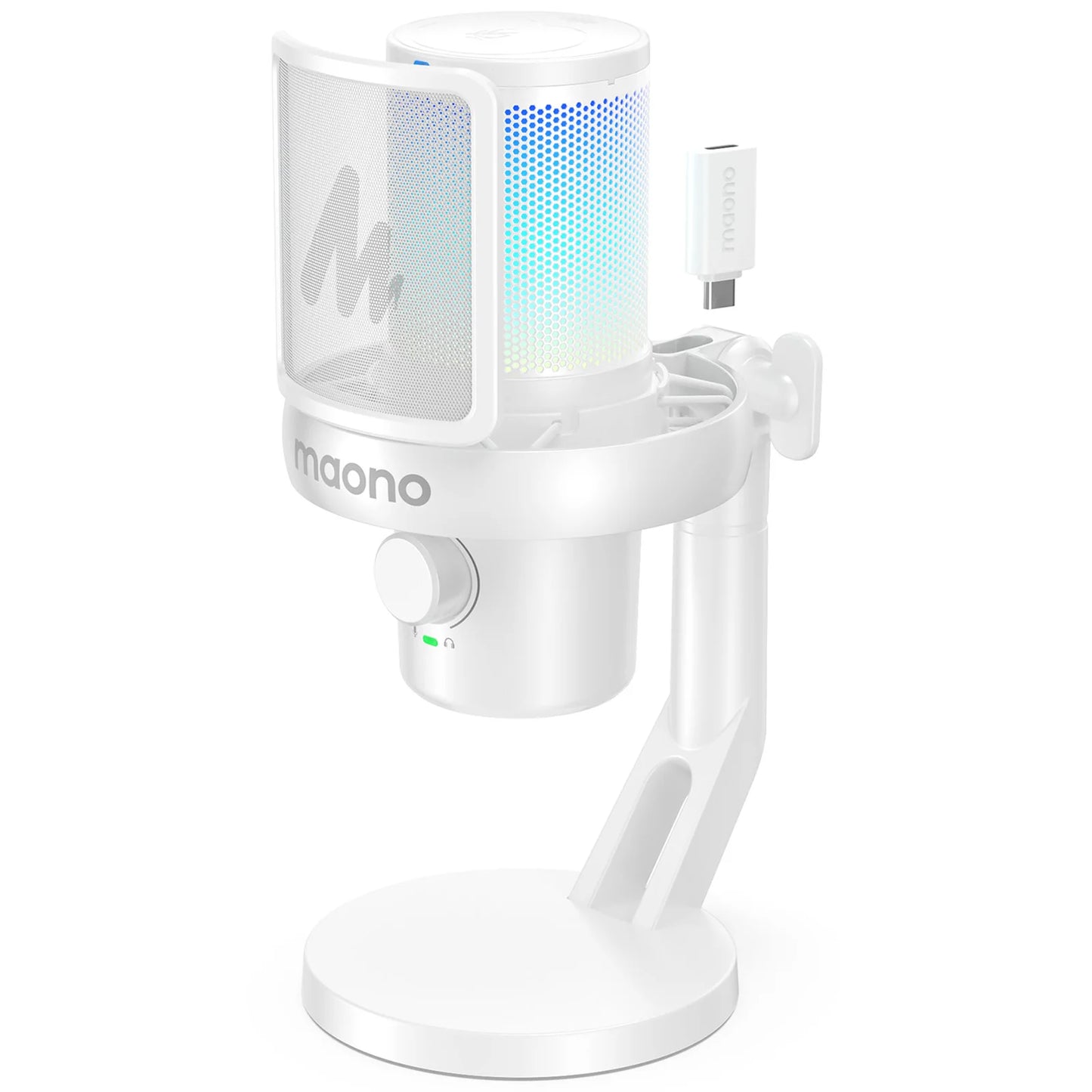 Maono DM40 – Wireless USB Condenser Microphone | AI Voice Changer, Noise Reduction & RGB Mic for Gaming, Streaming & PC Recording