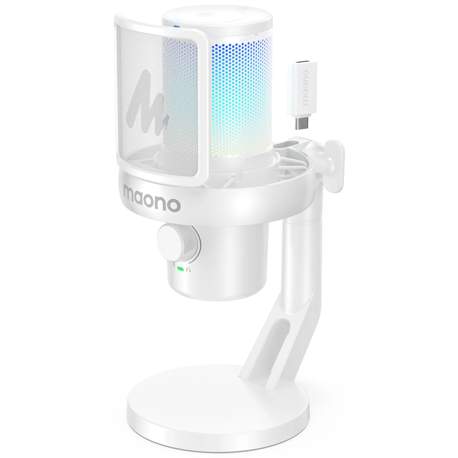 Maono DM40 – Wireless USB Condenser Microphone | AI Voice Changer, Noise Reduction & RGB Mic for Gaming, Streaming & PC Recording