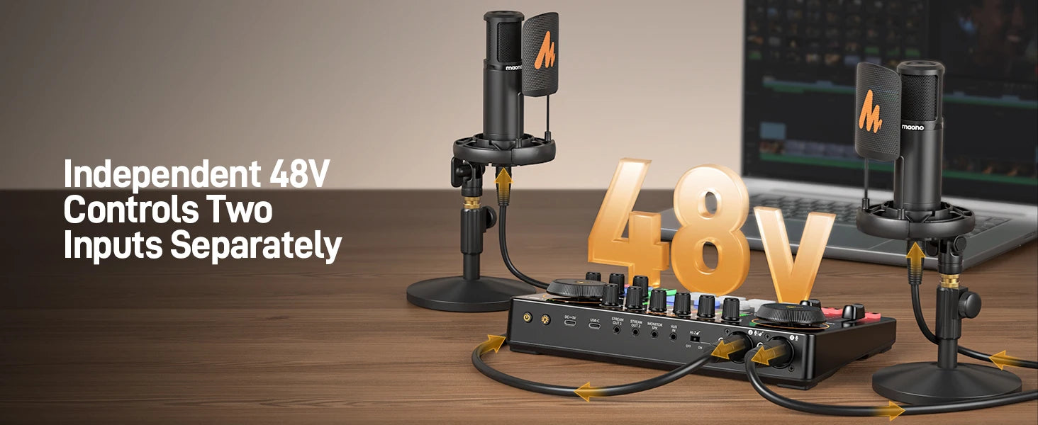 MaonoCaster E2 Gen2 – Dual XLR Podcast Audio Interface & Mixer