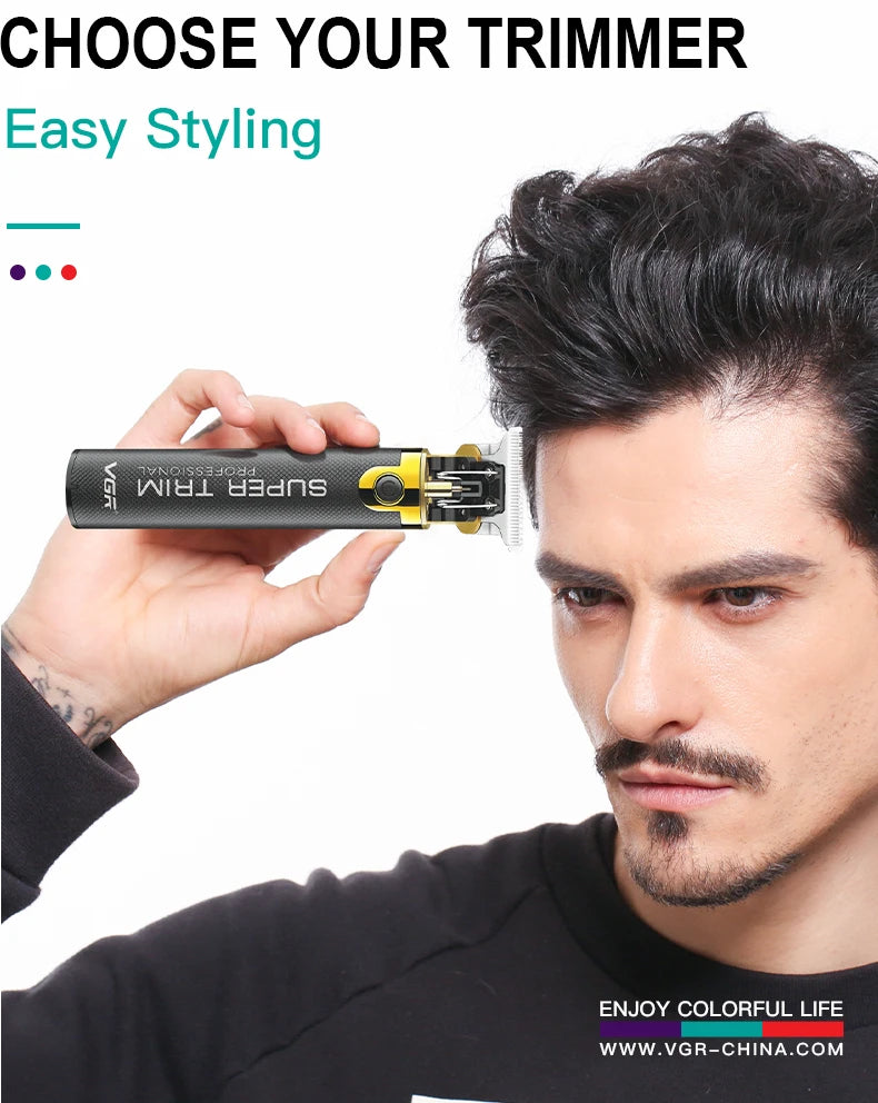 VGR Professional Hair Clipper T9 Hair Cutting Machine Cordless Haircut Machine Rechargeable Bald Barber Trimmer for Men V-082