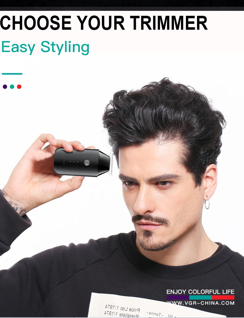 VGR Mini Hair Clipper Professional Zero Cutting Machine Electric Cordless Beard Trimmer Rechargeable Hair Trimmer for Men V-932