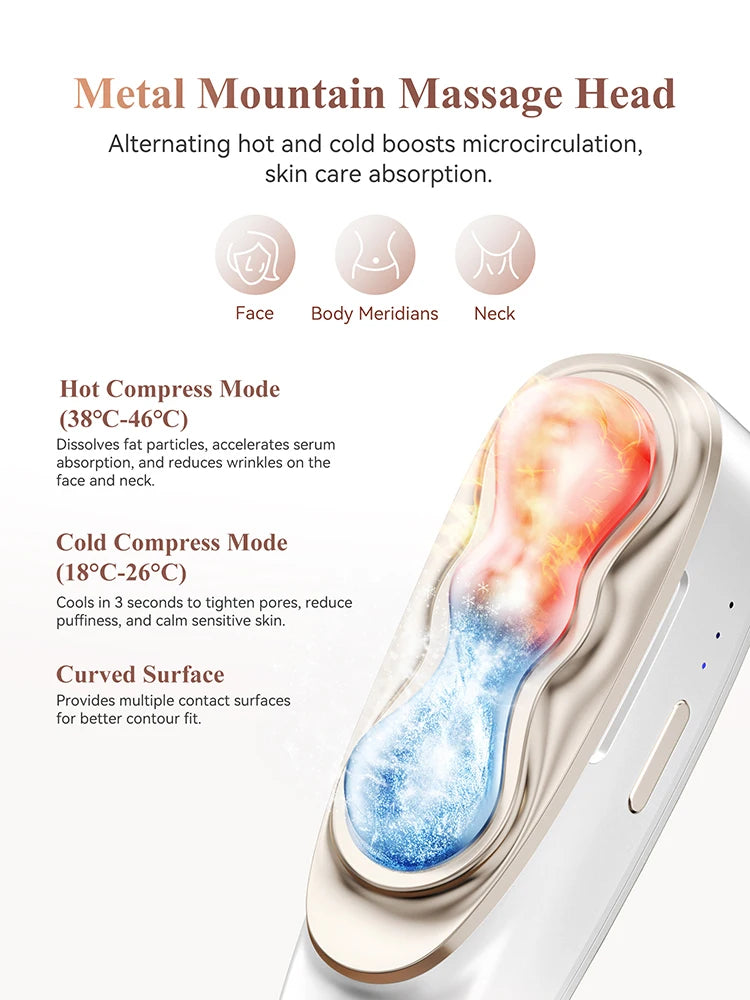 ANLAN 2‑in‑1 Guasha Device | EMS Dual‑Frequency, Hot/Cold, Facial & Body