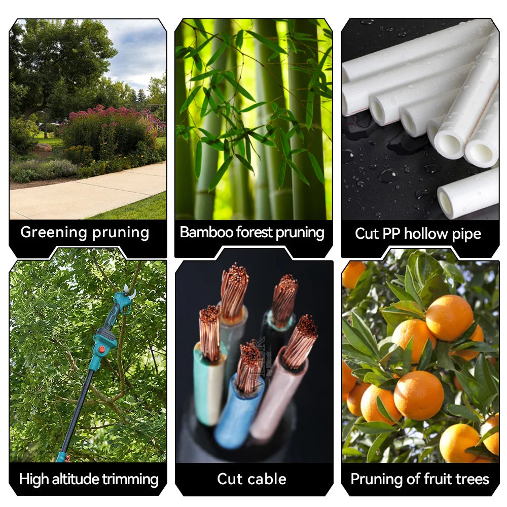 ONEVAN 3500W Brushless Telescoping Pole Electric Chainsaw 4 IN 1 High Branch Scissors Garden Pruning Tool For 21V 18V Battery