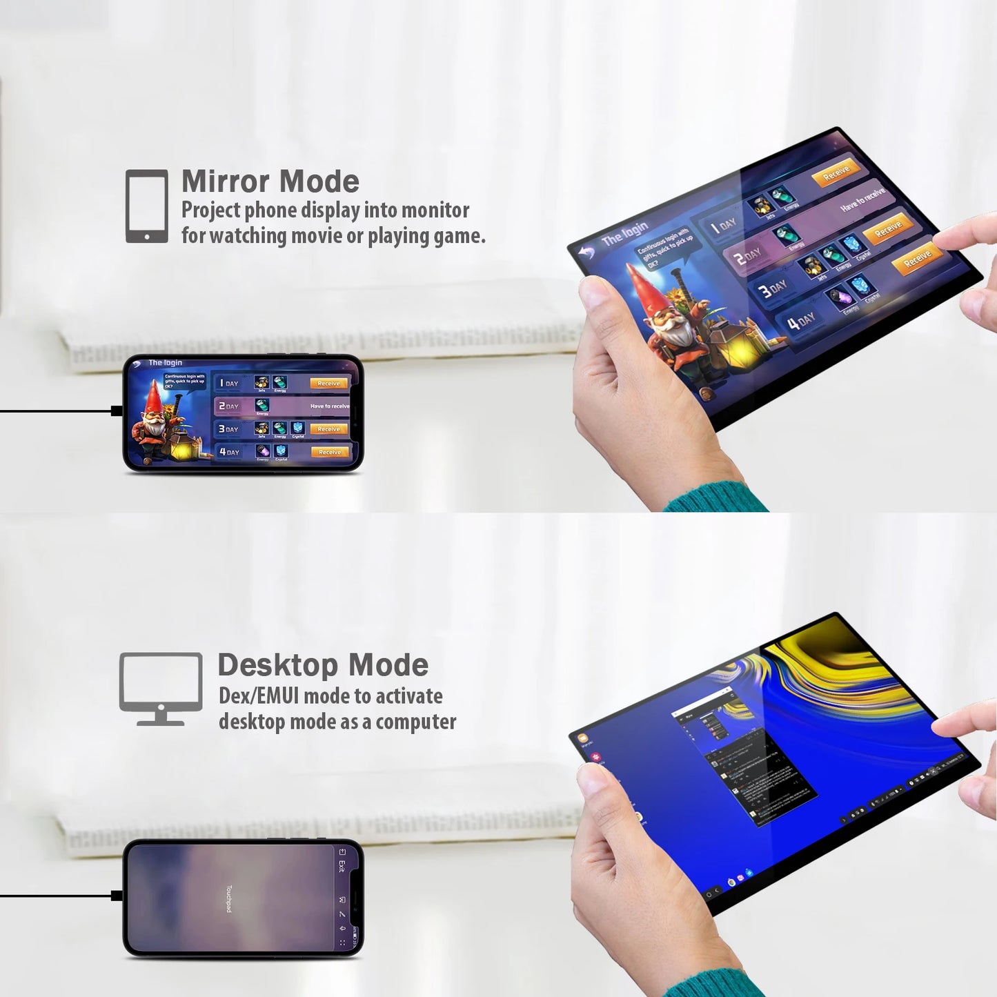 ZEUSLAP 10.5" Portable Touch Monitor | 1920×1280 FHD, 100% sRGB, IPS, Type‑C & HDMI