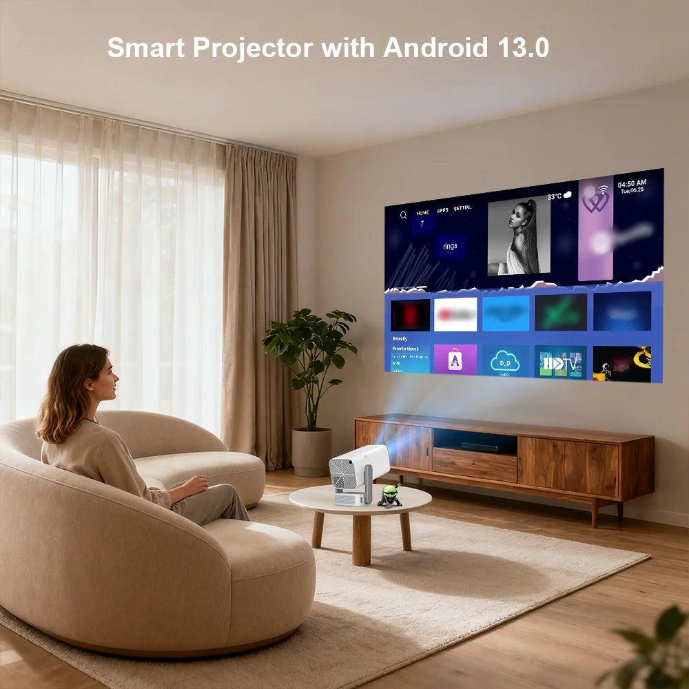 Pametni mini projektor ThundeaL TD80 Pro – izvorna ločljivost 1080P, podpora za 4K, operacijski sistem Android, WiFi in 3D LED