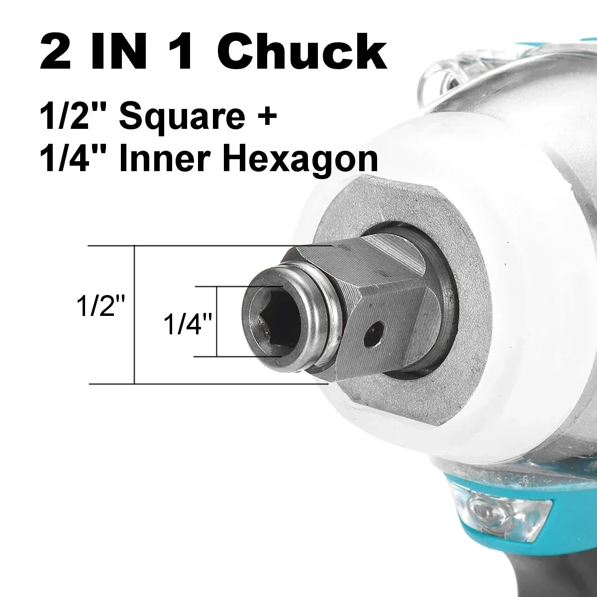 Gisam 520N.m Brushless Impact Wrench 1/2" for Makita 18V
