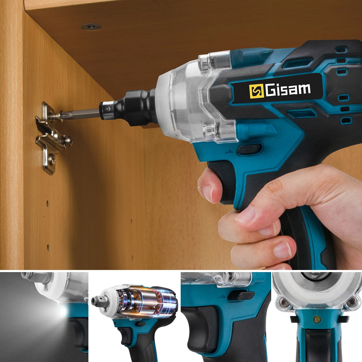 Gisam 320N.m Brushless Impact Wrench 1/2"