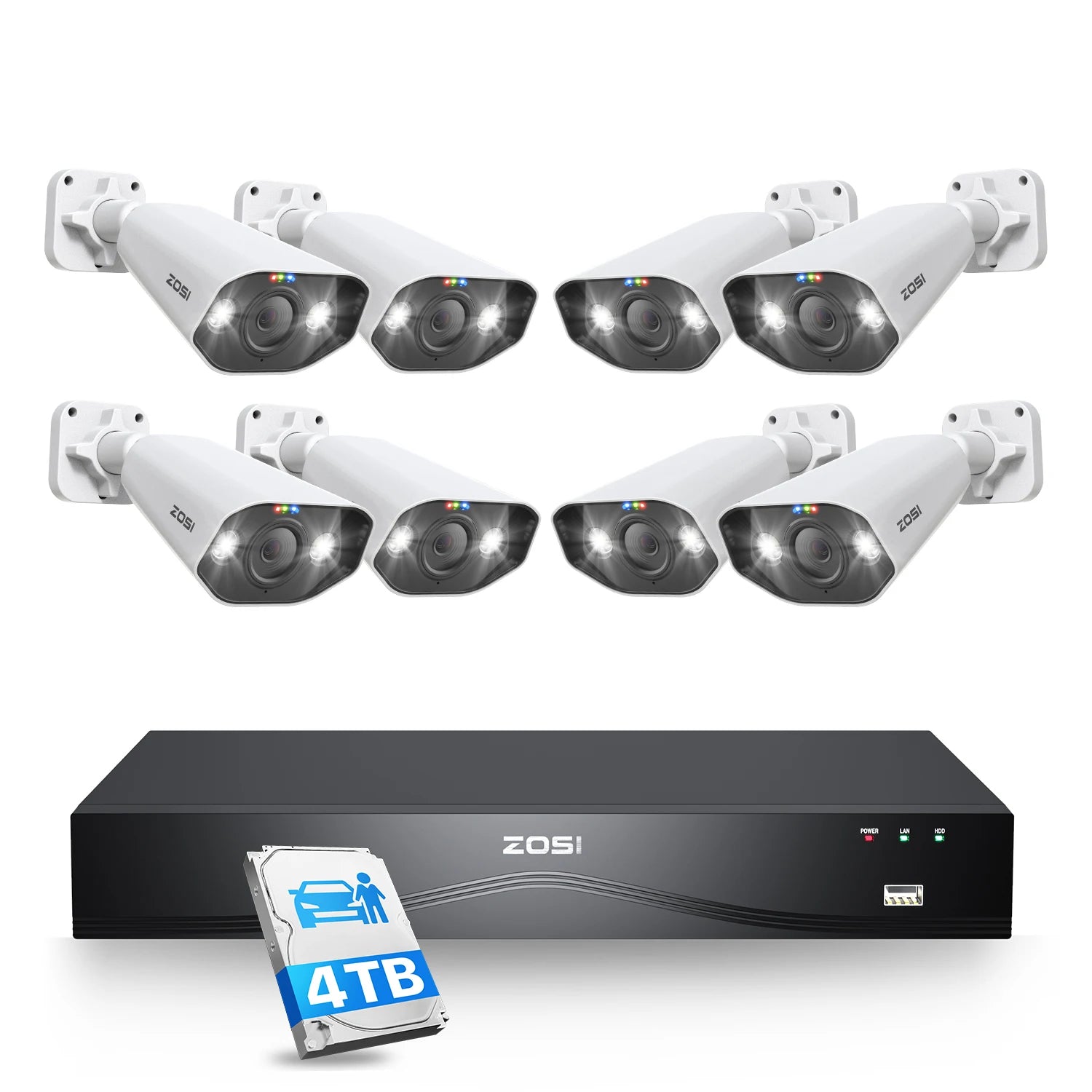 ZOSI 4K 32CH PoE Security Camera System – 8MP Ultra HD IP Cameras with AI Face