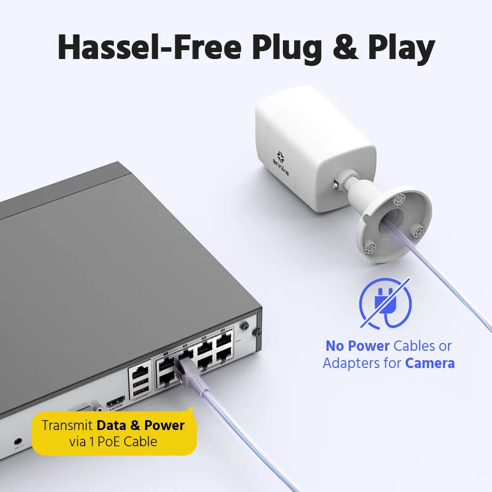 ANNKE H500 3K PoE CCTV System | 8CH NVR, Dual‑Light 5MP Cameras, Two‑Way Audio