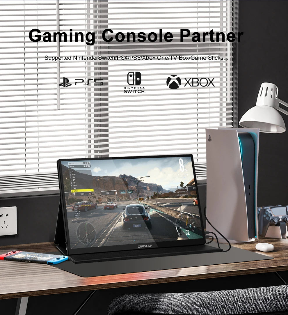 ZEUSLAP 16" 2.5K 144Hz Prenosni monitor na dotik | 2560×1600, 100 % sRGB, 500 nitov