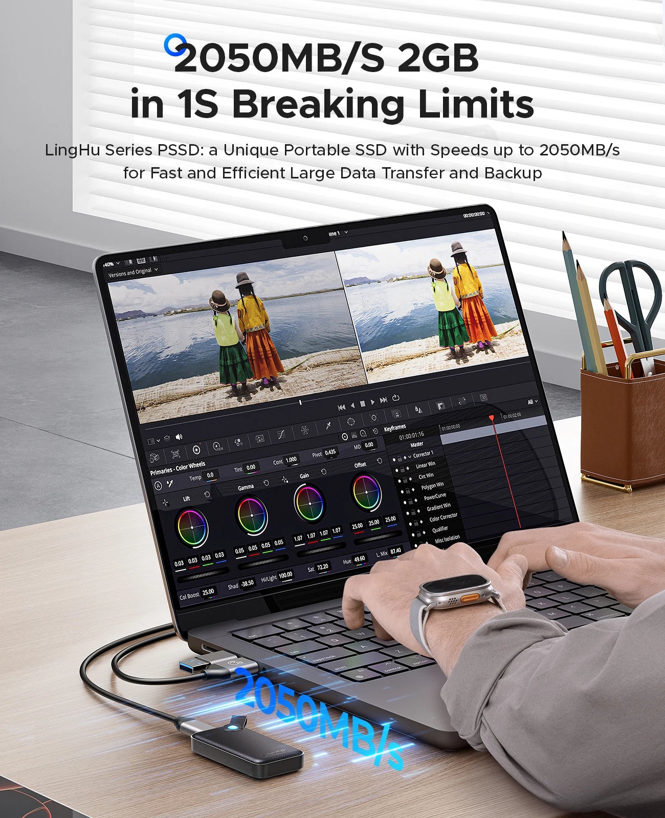 ORICO 2TB Ultra‑Mini Portable SSD – Up to 2000MB/s USB 3.2 Gen 2x2 External Solid State Drive
