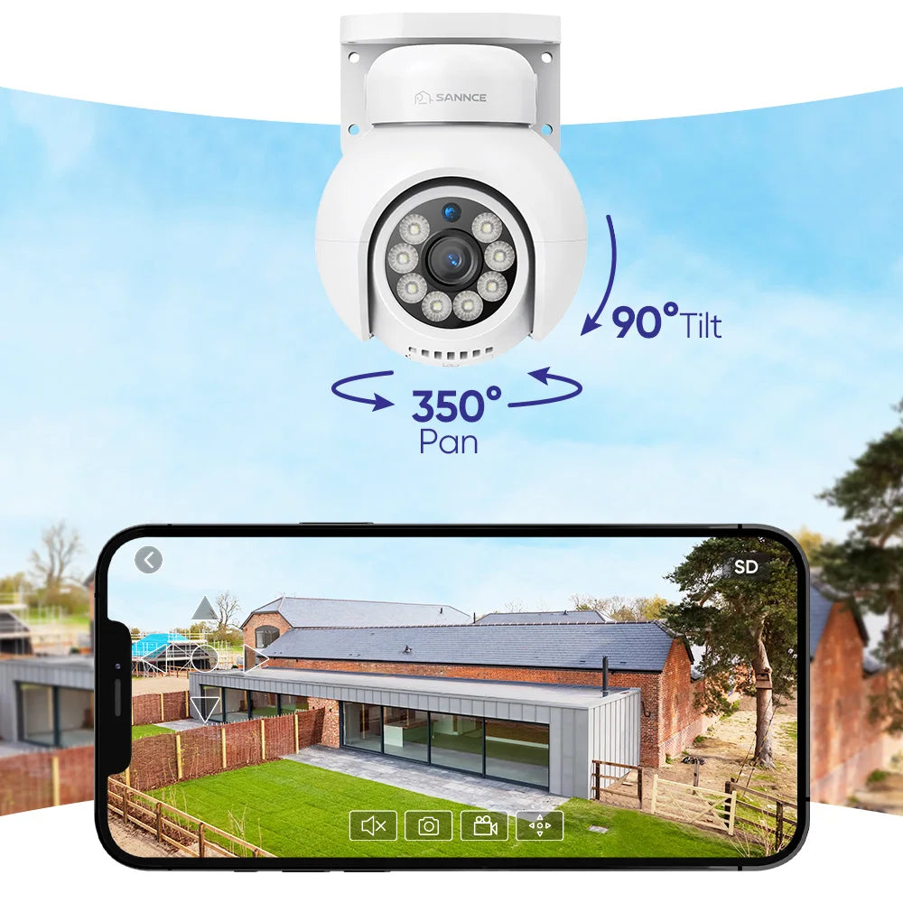 SANNCE 4K 8MP PoE CCTV System | 8CH NVR, Human Detection, Smart Tracking, Full‑Color Night Vision, ONVIF