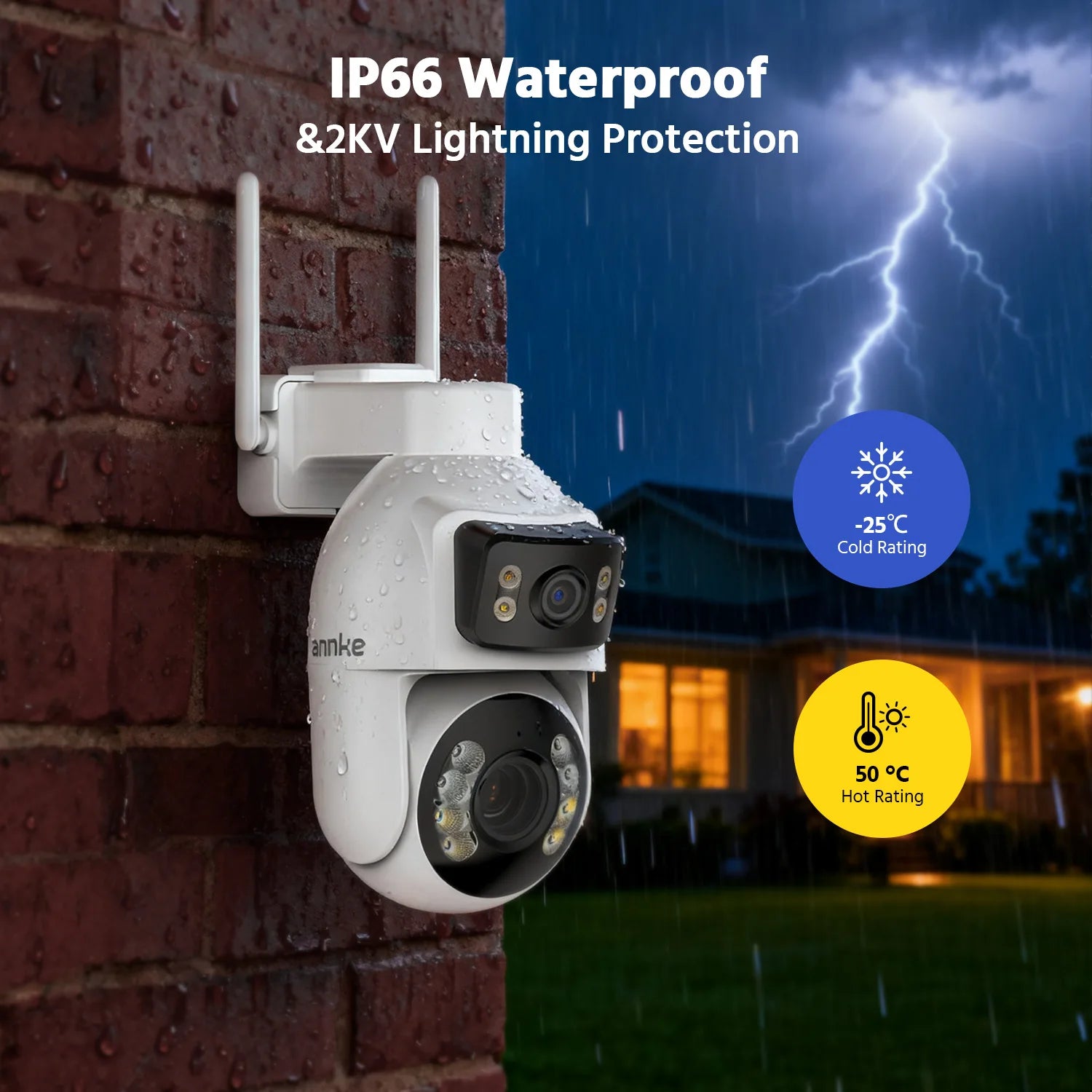 ANNKE WCD1012 10MP Dual‑Lens PTZ Camera | 12× Zoom, AI Tracking, WiFi