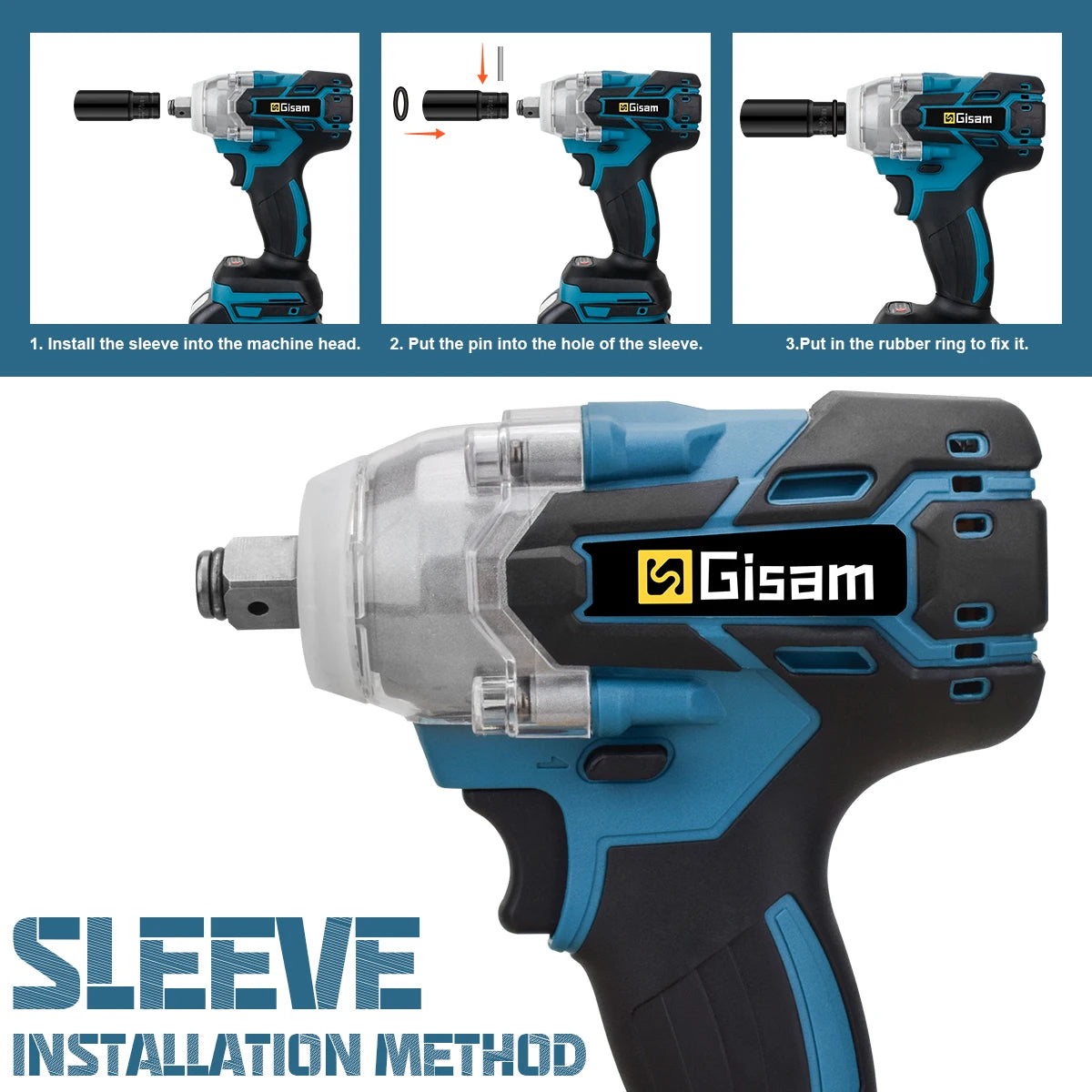 Gisam 320N.m Brushless Impact Wrench 1/2"