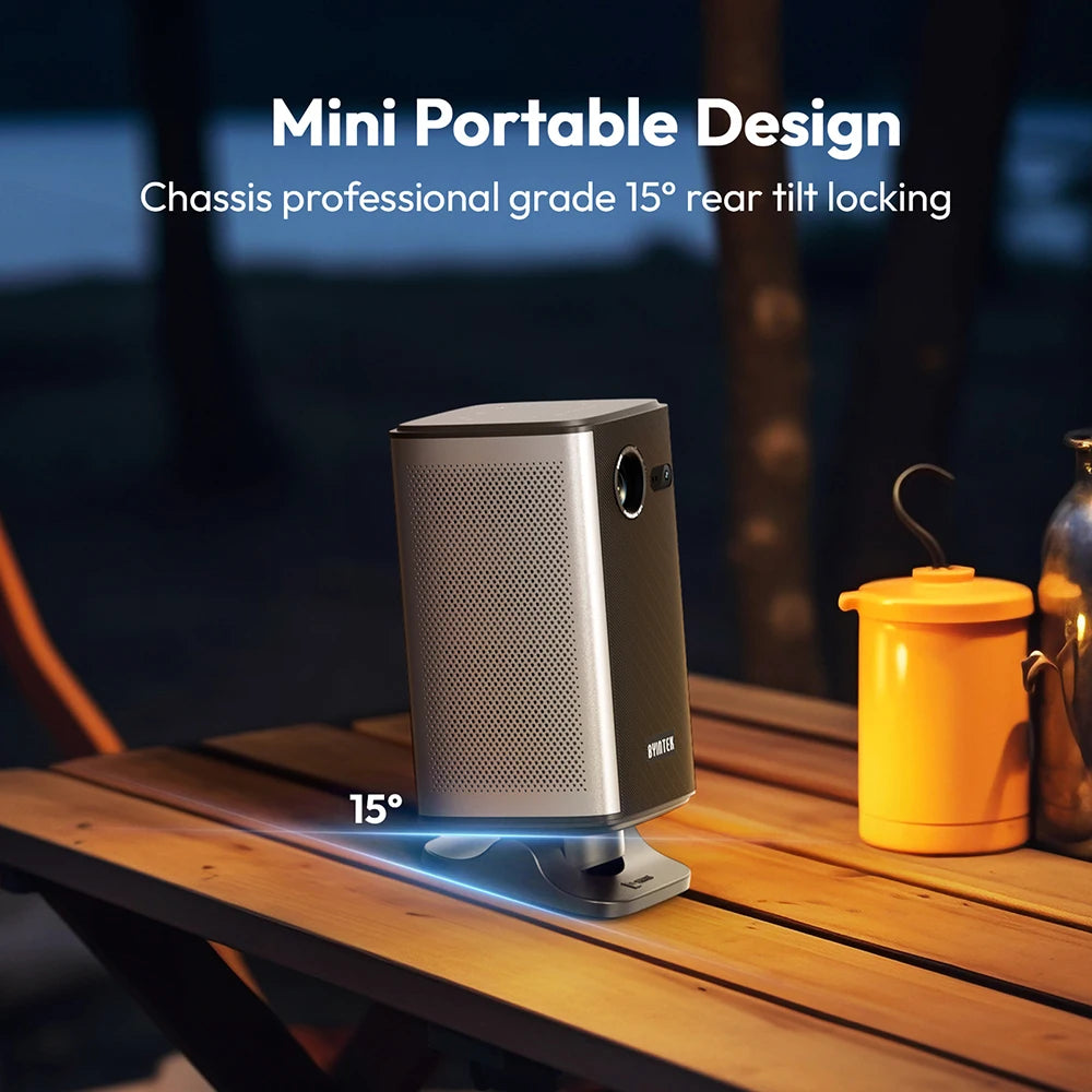 BYINTEK P70X Smart Portable Mini Projector – 4K Support, Active 3D, Built-in Battery
