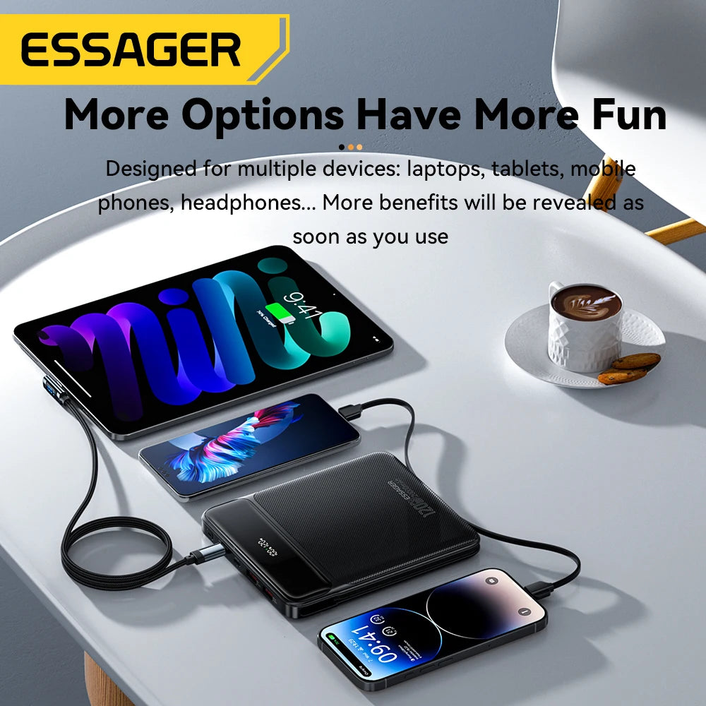 Essager 100W 20000mAh Power Bank – PD Fast Charging Portable External Battery