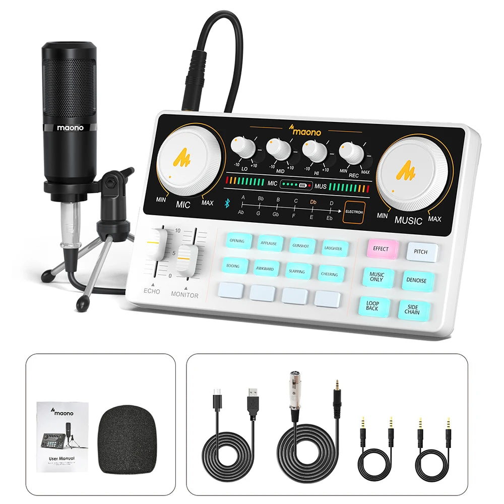 Maono AM200‑S1 Sound Card & Microphone Set | All‑in‑One Streaming Studio
