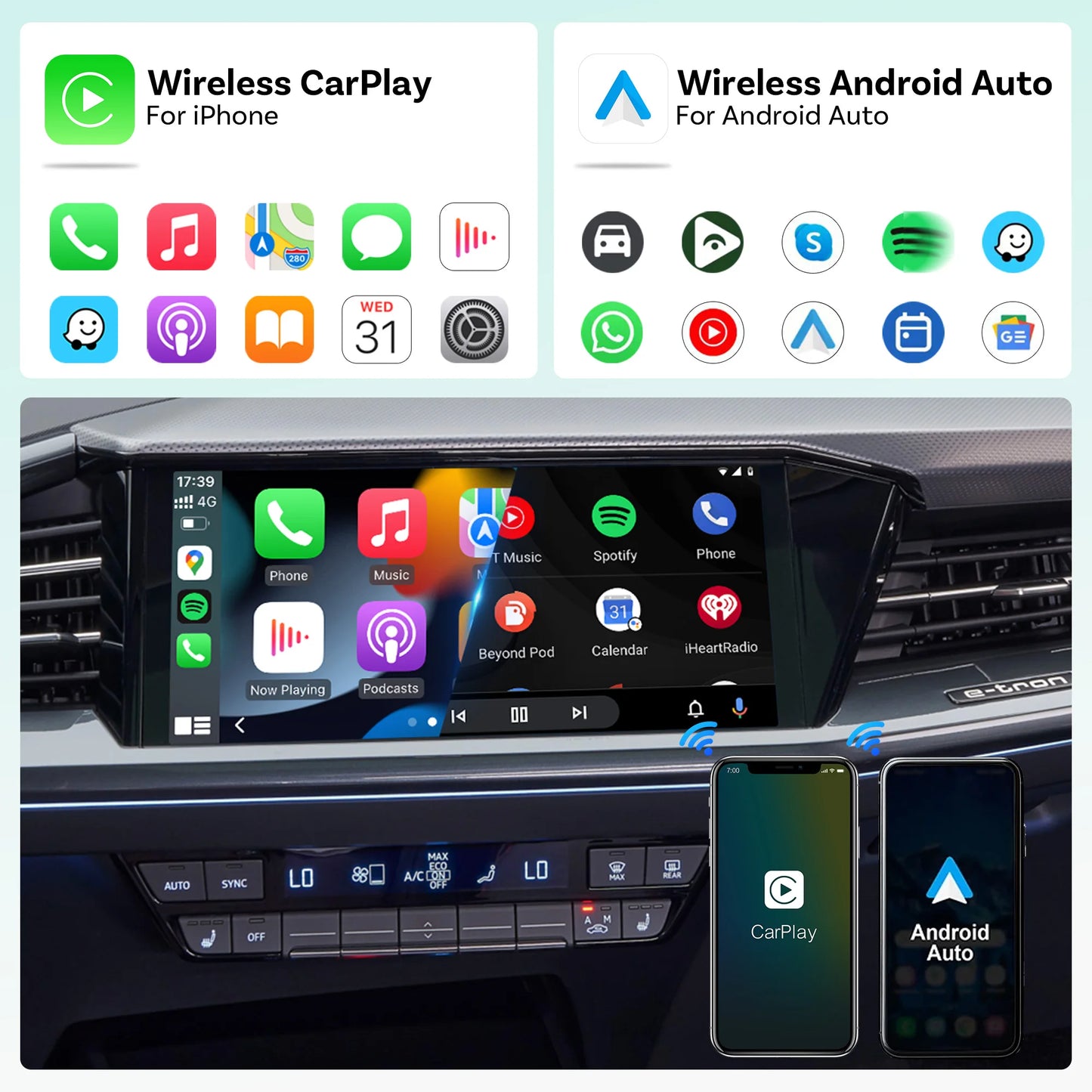 OTTOCAST Cube Mini Wireless Android Auto & CarPlay Dongle