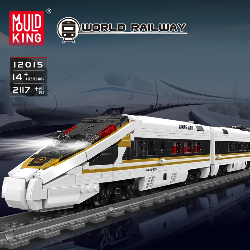 Mould King 12015 RC Fuxing EMU High-Speed Train | Motorized Technical Locomotive Building Block Set - Limetastore