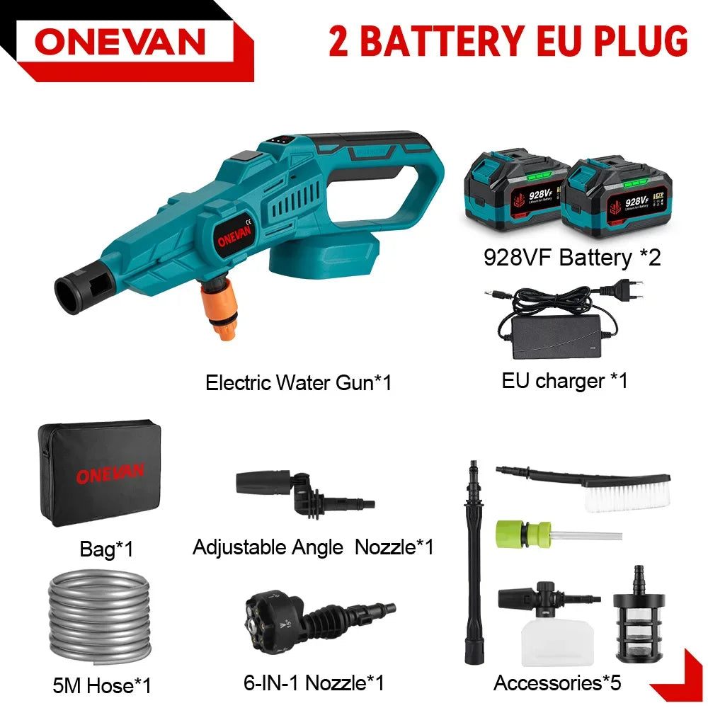 ONEVAN 3500W 200Bar Brushless High‑Pressure Washer Gun | 6‑in‑1 Cordless Car & Garden Cleaner