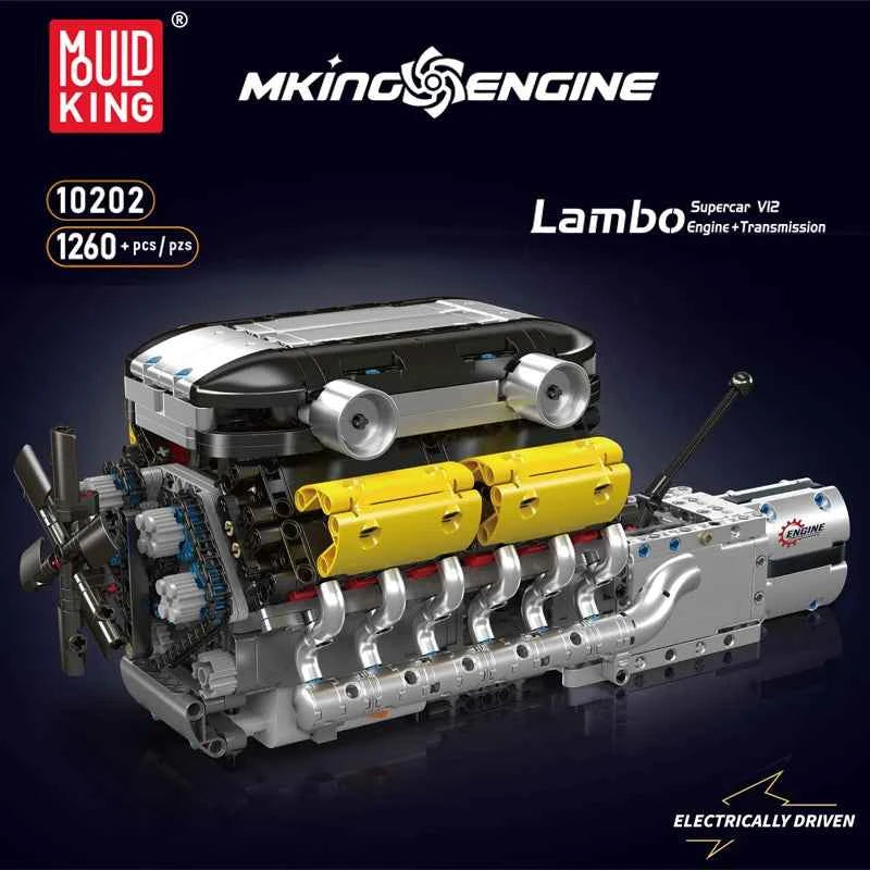 Mould King 10202 Motorized V12 Engine & Transmission Building Set - Limetastore
