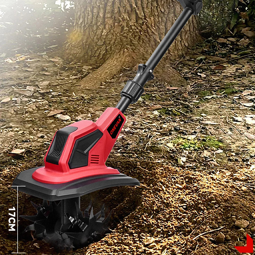 ONEVAN 4000W 36000RPM Electric Tiller Cultivator Cordless 17CM Electric Scarifier Garden Power Tool For Makita 18V Battery Pin