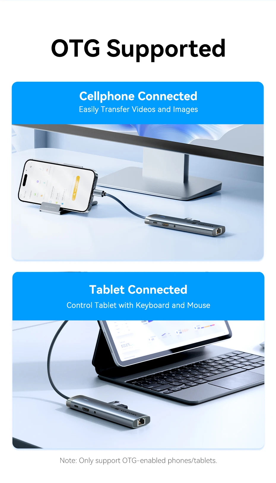 Vention USB‑C 9‑in‑1 Hub | HDMI 4K 60Hz, PD 100W, RJ45, USB 3.0 Docking Station