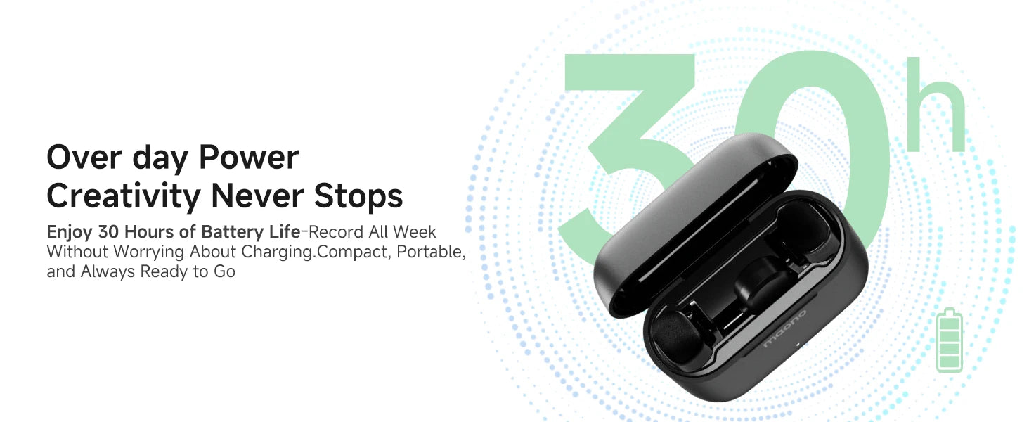 Maono T1mini – Wireless Lapel Microphone for Phones | Noise‑Cancellation, Auto‑Clipping & App Control for Professional Audio/Video Recording