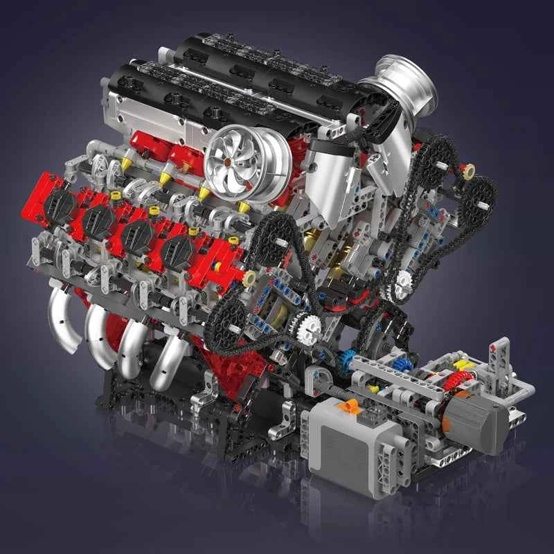 Mould King 10130 F488 Supercar V8 Engine Building Set | Technical Car Part - Limetastore