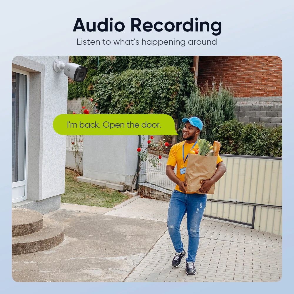 SANNCE 3MP/5MP PoE CCTV System | 8CH H.265 NVR, Audio, ONVIF, Night Vision