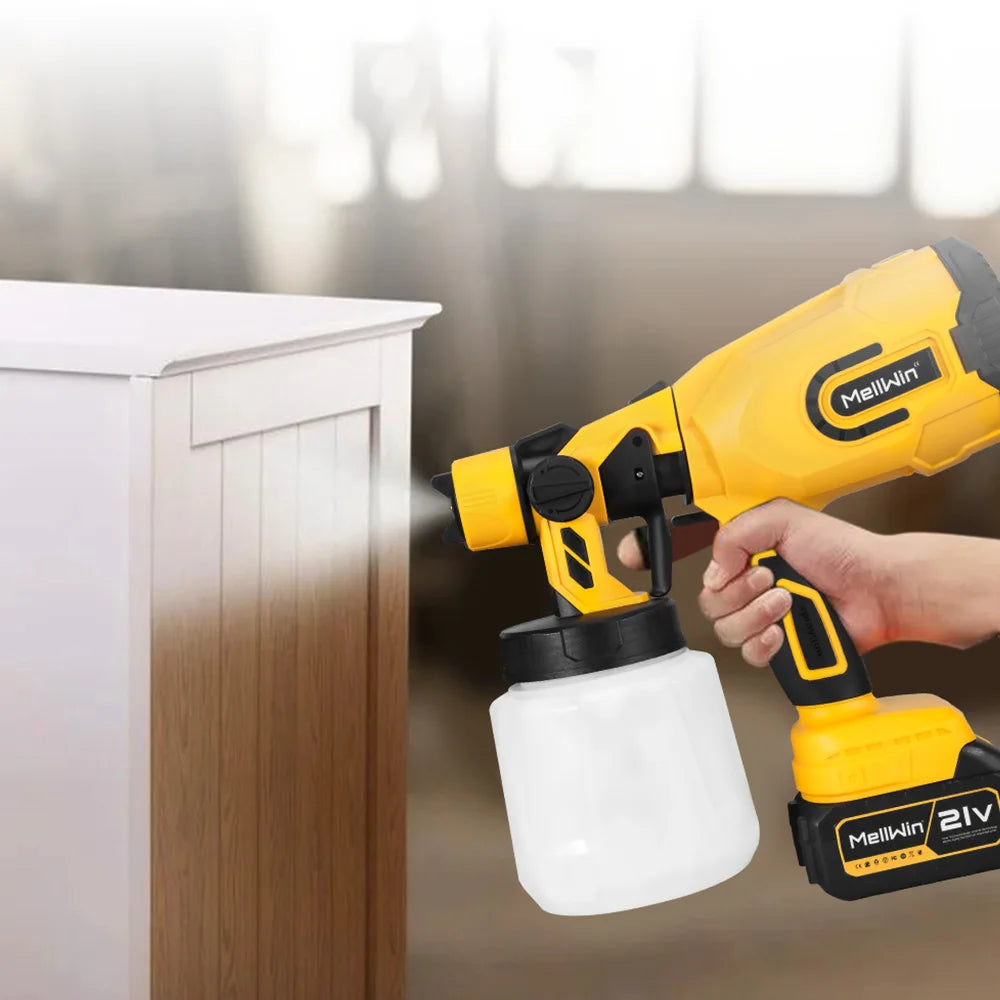 MELLWIN 1200ML Cordless Electric Paint Spray Gun Household Paint Sprayer Car Furniture Sprayer For Makita 18V Battery Pin - Limetastore