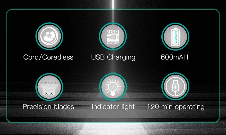 VGR V-071 Professional Hair Clipper Mini Barber Trimmer for Men