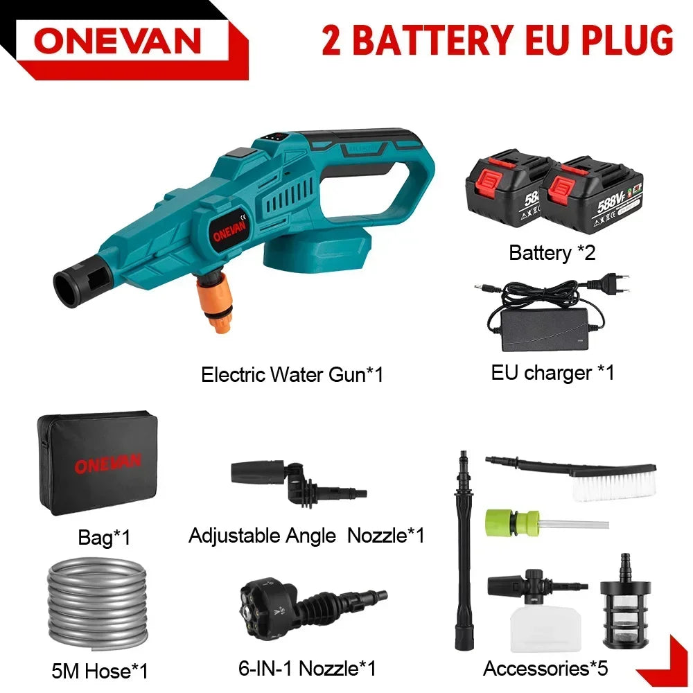 ONEVAN 3500W 200Bar Brushless High‑Pressure Washer | Cordless Car Wash Water Gun